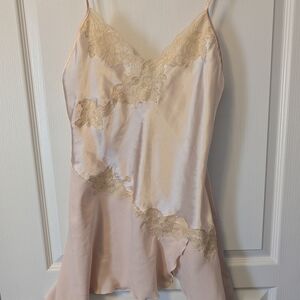 Jones New York Blush Satin Chemise with Lace